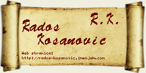 Radoš Kosanović vizit kartica